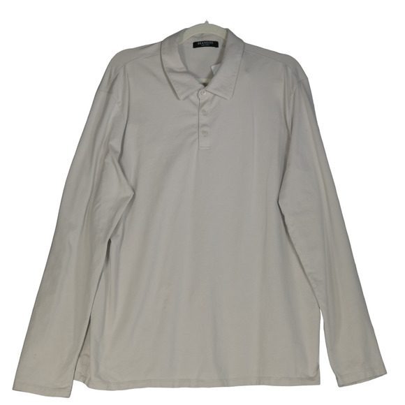 Brandini Cream Long Sleeve Polo Shirt Mens XL Collared Rugby Activewear Relaxed - Picture 1 of 9
